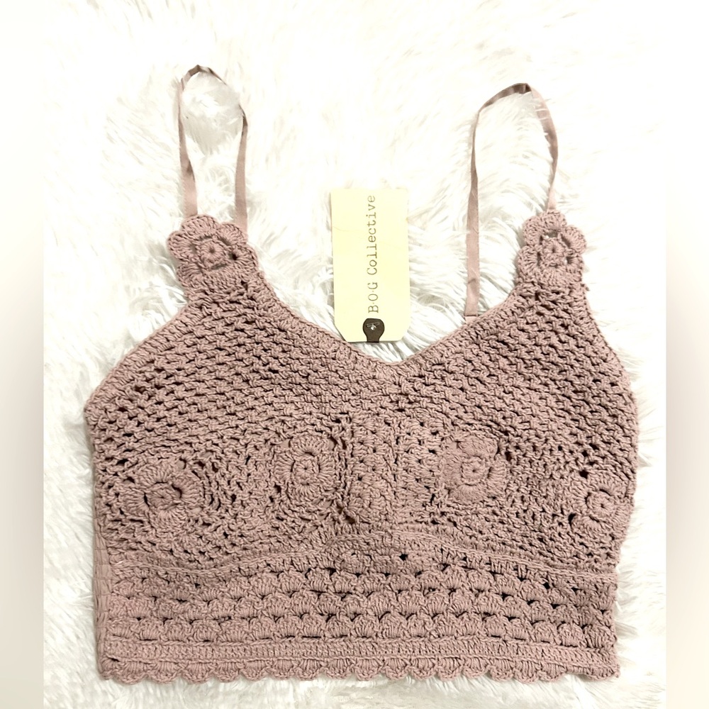 Band Of Gypsies Collective Crochet Knit Crop Top